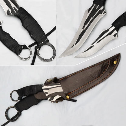 Handmade Forged Meat Cleaver & Boning Knife – Kitchen, Fishing & BBQ Knife with Cover