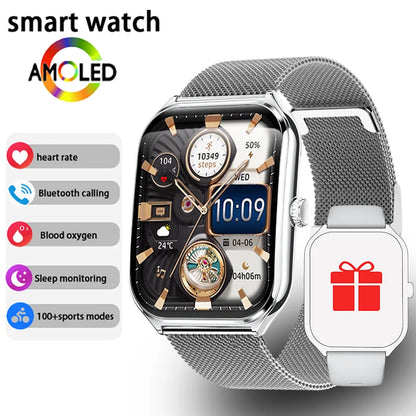 Ultra Thin Smartwatch 1.96" AMOLED – Always-On Display, Call Reminder, Compatible with Huawei & Android