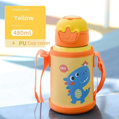 Kids Thermos Bottle with Straw – Stainless Steel Children’s Thermal Water Cup
