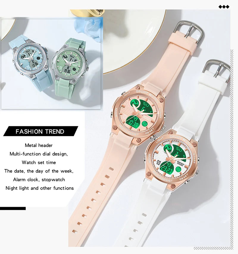 SANDA Brand G Style LED Digital Watch Women Sport Chronograph Lady Quartz Wristwatch 50m Waterproof Female Girl Electronic Clock