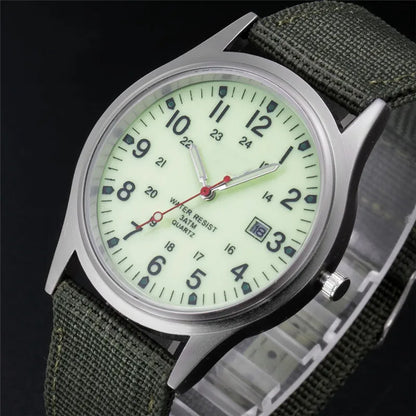 1pc / lot Cheap Watches For Men Fashion Nylon Band Military Army Sports Date Quartz Watch Erkek Barato Saat Reloj Hombre Black - BeeTrendyShop.COM