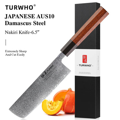 TURWHO Hand Forged Japanese Damascus Steel Chef Knife – Santoku, Sashimi & More
