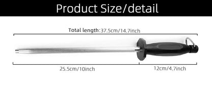 Honing Steel Knife Sharpener Rod – Professional 8/10-Inch Sharpening Stick