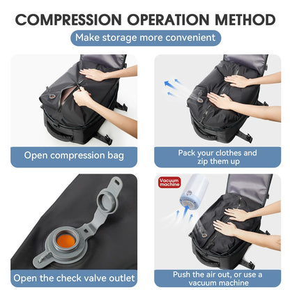 Vacuum Compression Backpack Travel Bag for Men – Space-Saving & Lightweight