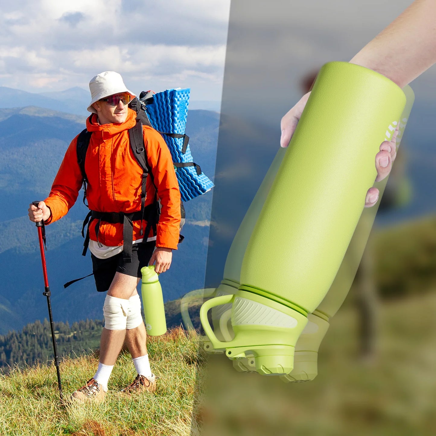 FJbottle 1000ML Stainless Steel Outdoor Tumbler – Vacuum Flask for Cold Sports