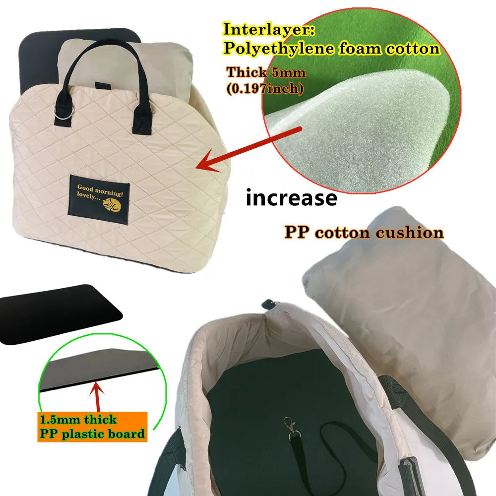 Pet Travel Carrier – Car Seat Bag for Cats & Dogs | Nylon Shoulder Handbag