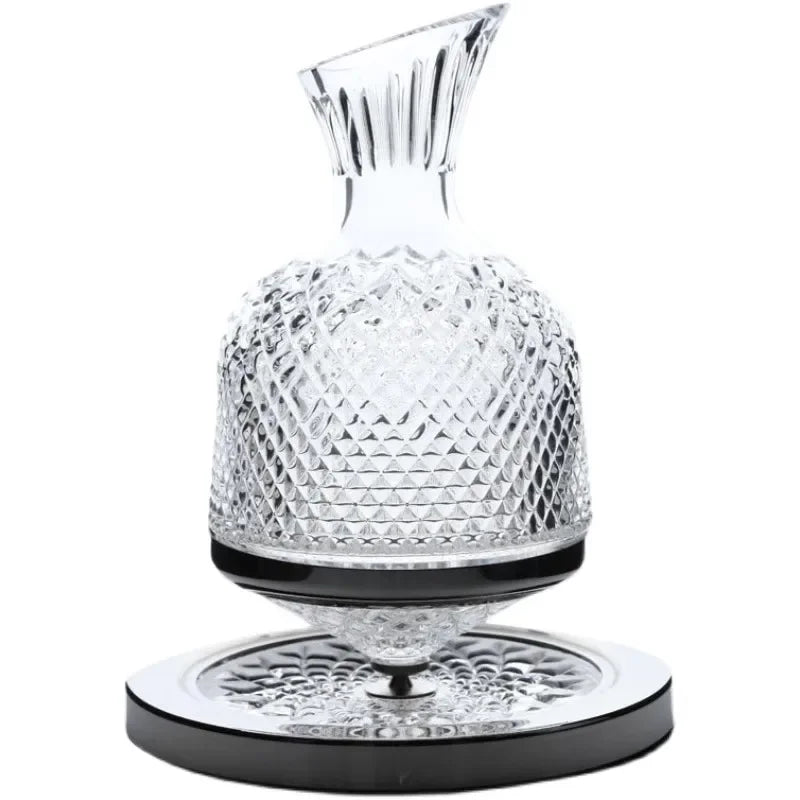 360° Rotating Wine Decanter – 1500ml Crystal Glass Aerator Jug