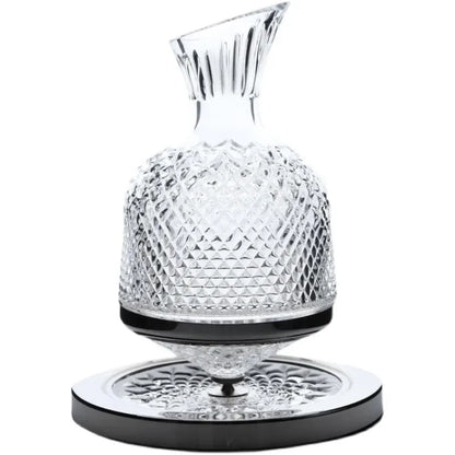 360° Rotating Wine Decanter – 1500ml Crystal Glass Aerator Jug