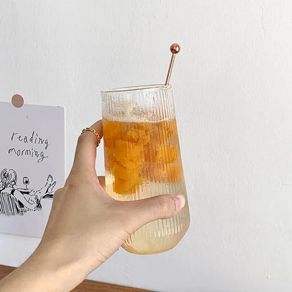500ML Stripe Glass Cup – Wine Coffee Whiskey Beer Cocktail Drinking Glass