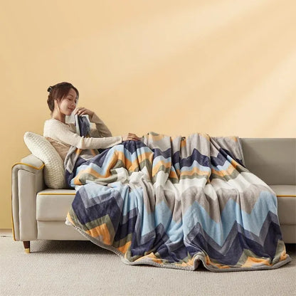 Extra Soft Flannel Blanket Thickened Nap Air Conditioning Blanket - BeeTrendyShop.COM