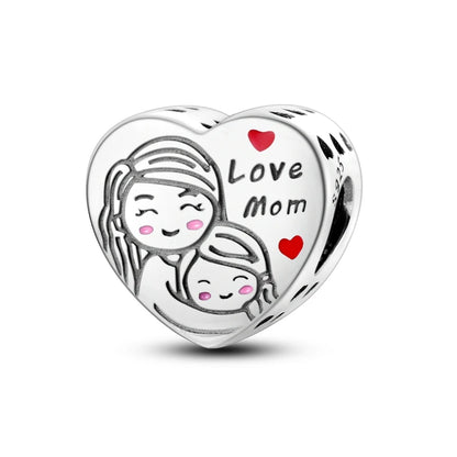 925 Sterling Silver Tree of Life & Peach Heart Charm Bead – Sweet Love DIY Jewelry