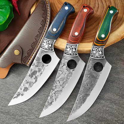 Hand-Forged Boning Knife – Professional Wood Handle Butcher & Fillet Knife