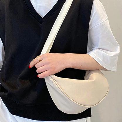 Women's bag - A round-shaped nylon bag with a cross-body strap, suitable for traveling, going to school or shopping. - BeeTrendyShop.COM