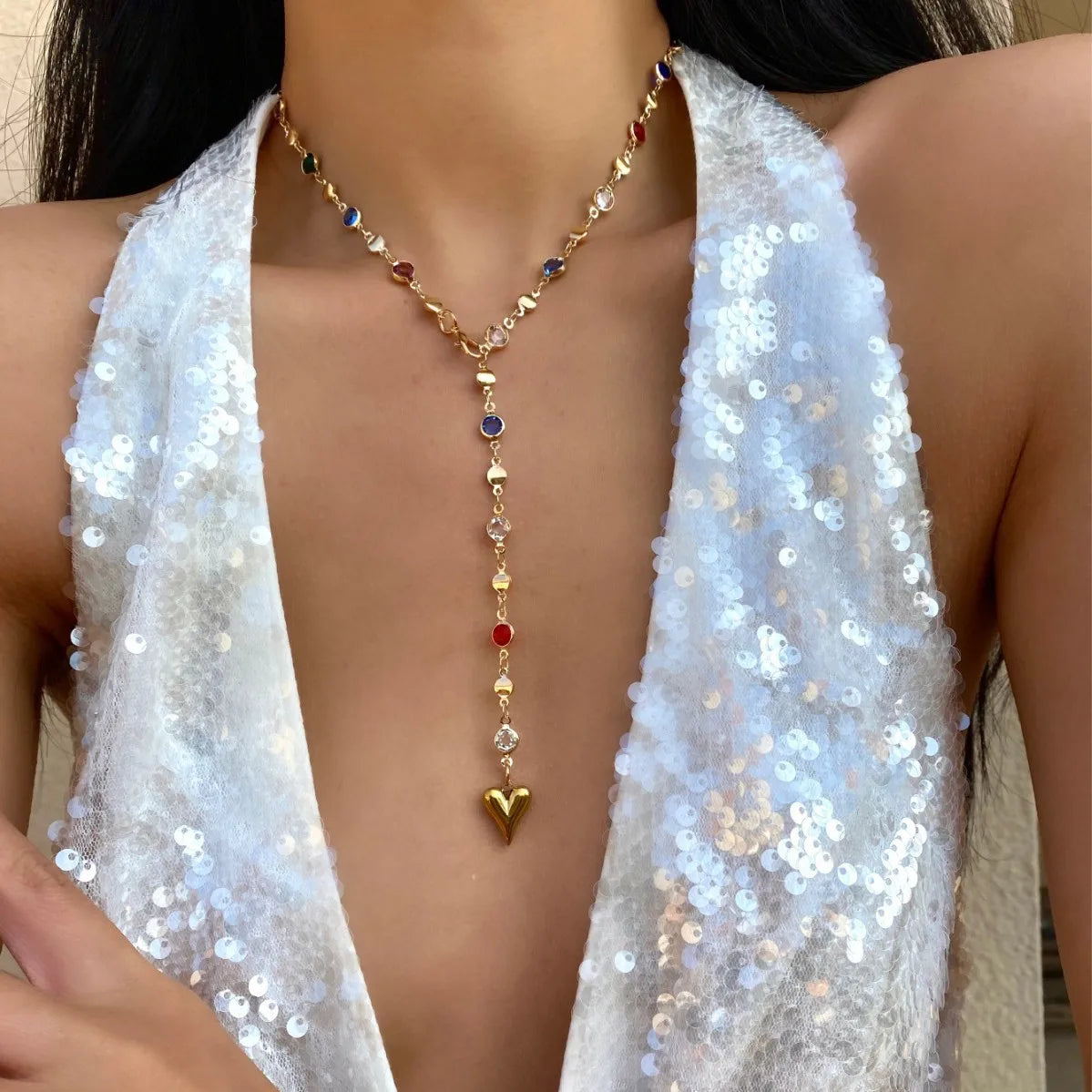 Bohemian Y-Shaped Necklace for Women – Y2K Metal Clavicle Chain Choker