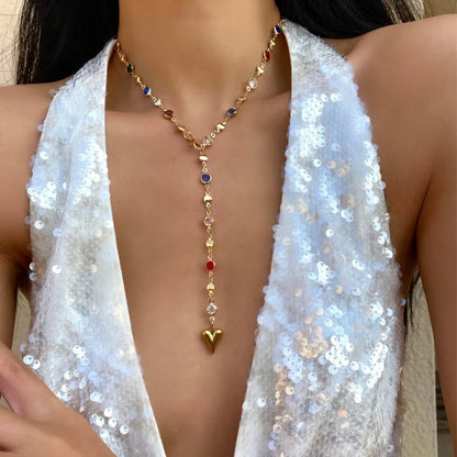 Bohemian Y-Shaped Necklace for Women – Y2K Metal Clavicle Chain Choker