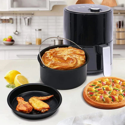 Non-Stick Round Cake Baking Pan with Handles – 6/7/8 Inch Air Fryer & Oven Safe