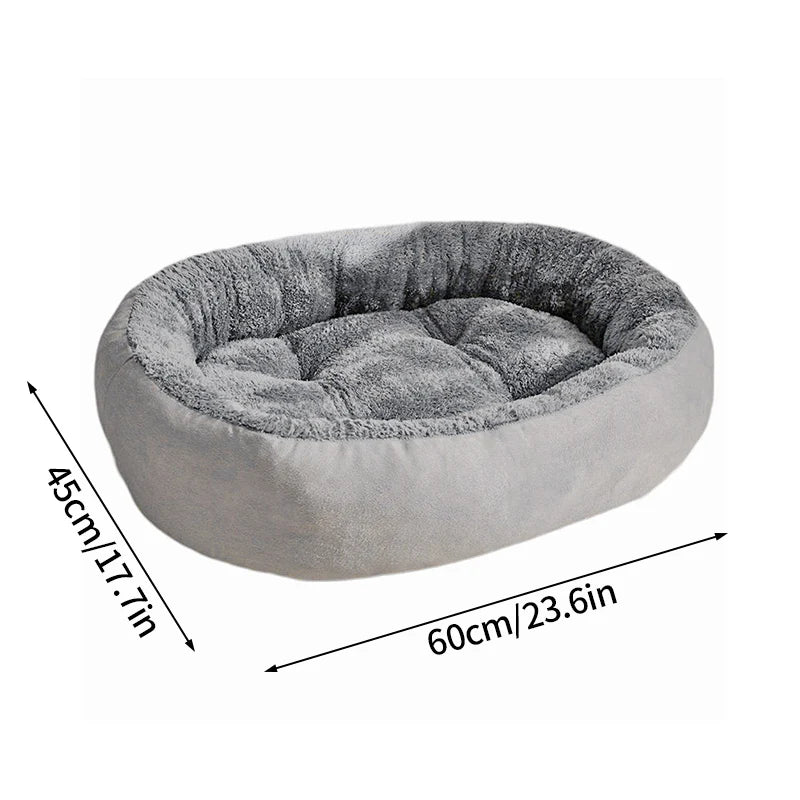 Plush Pet Bed – Soft Oval Mat for Indoor Cats & Dogs | All-Season Comfort