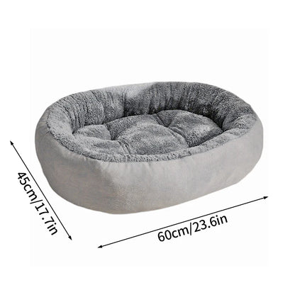 Plush Pet Bed – Soft Oval Mat for Indoor Cats & Dogs | All-Season Comfort