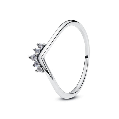 925 Sterling Silver Love Heart Crown Ring – Rose Gold Engagement Jewelry