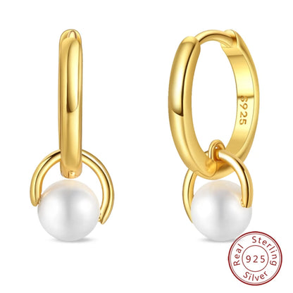 Pandach 925 Silver Pearl Bee Star Moon Stud Earrings – Trending Fashion Jewelry for Women