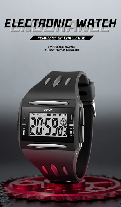 Fashion Digital Watch for Boys & Men – Luminous, Waterproof, Large Screen, Multifunction Sport