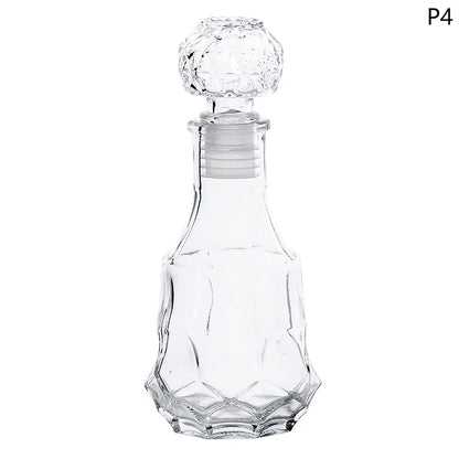 Mini Whiskey Decanter Bottle – 100/150ml Crystal Glass with 3D Carved Cap