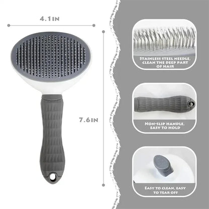 Self-Cleaning Pet Brush – Dog & Cat Grooming Comb