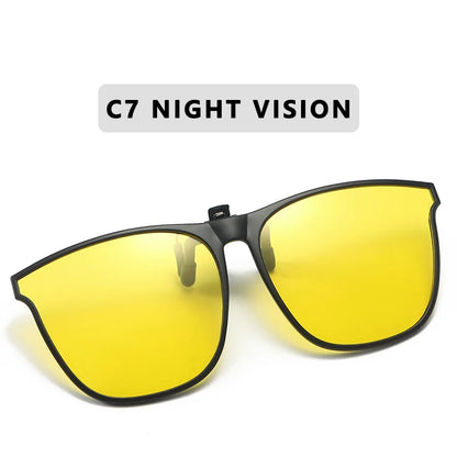 Polarized Clip-On Sunglasses – Night Vision Anti-Glare Driver Goggles for Men
