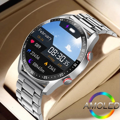 ECG+PPG Smartwatch – Laser Health Monitor, Blood Pressure, Bluetooth Call, Waterproof with Box