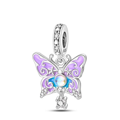 925 Sterling Silver Colorful Butterfly & Insect Zircon Charm Bead – DIY Jewelry