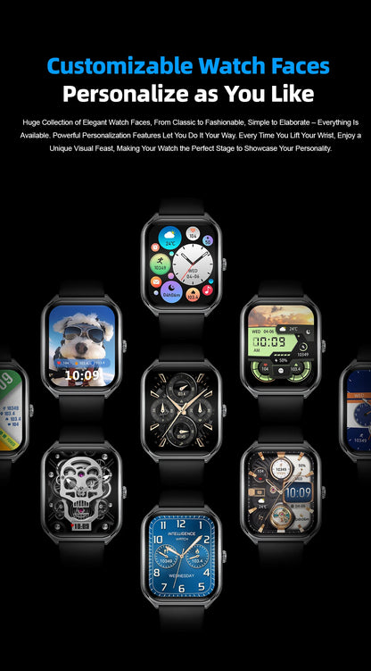Ultra Thin Smartwatch 1.96" AMOLED – Always-On Display, Call Reminder, Compatible with Huawei & Android