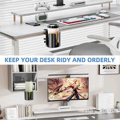 Desk Cup Holder – No-Drill ABS Drinkware Holder for Wooden Surfaces