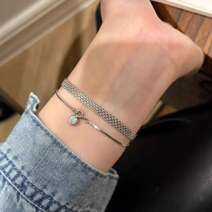 925 Sterling Silver Milan Chain Bracelet – Classic Charm Bracelet for Women & Couples