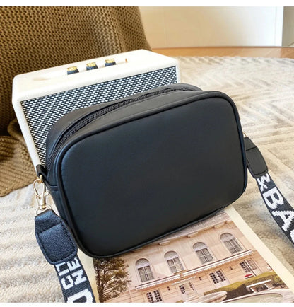 High quality women's PU rolling strip camera bag shoulder bag mobile phone bag casual crossbody bag - BeeTrendyShop.COM