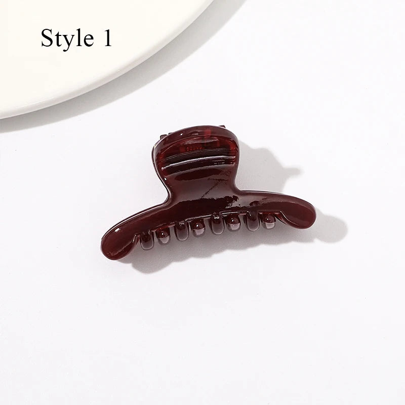 Mini Jelly Color Hair Claw Clip – Geometric Acrylic Shark Clip for Women & Girls