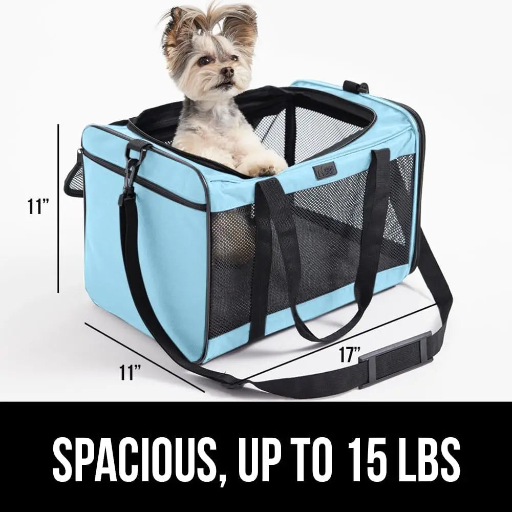 Collapsible Cat Carrier Bag – Transparent Breathable Mesh, Lightweight & Portable (Up to 10KG)