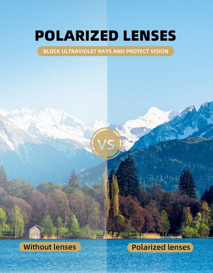Men's Polarized Sports Sunglasses – UV400 Mirror Square Fishing Eyewear