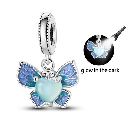 925 Sterling Silver Colorful Butterfly & Insect Zircon Charm Bead – DIY Jewelry