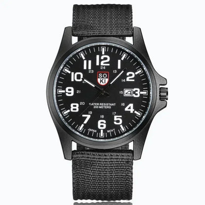 2024 New Fashionable Casual Men Watch Fashion Men's Military Watch Woven Nylon Belt Calendar Quartz Watch Часы Мужски - BeeTrendyShop.COM