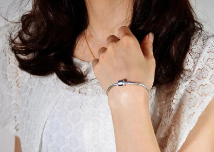 925 Sterling Silver Snake Bone Charm Bracelet – Smooth Handmade Jewelry for Women