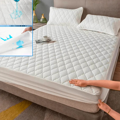 Waterproof Throw Mattress Cover Bed Fitted Sheet Mattress Protector Single/Double/140/160 Muti Size  Gray/White - BeeTrendyShop.COM