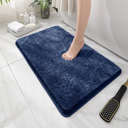 Modern Minimalist Solid Color Floor Mat, Square Long Plush, Thickened Absorbent Carpet, Bathroom Door Mat, Non Slip Mat - BeeTrendyShop.COM
