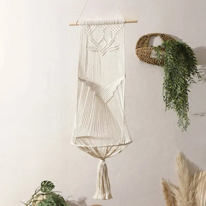 Bohemian Handmade Cat Hammock - 40cm Macrame Cotton Rope Swing - BeeTrendyShop.COM