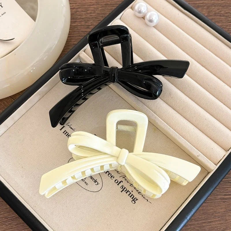 Large Bow Hair Claw Clip – Korean Acrylic Ponytail Barrette for Women