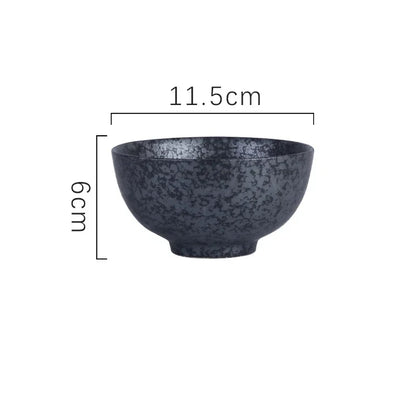 4.5-Inch Japanese Retro Ceramic Rice Bowl – Household Soup & Eating Dish