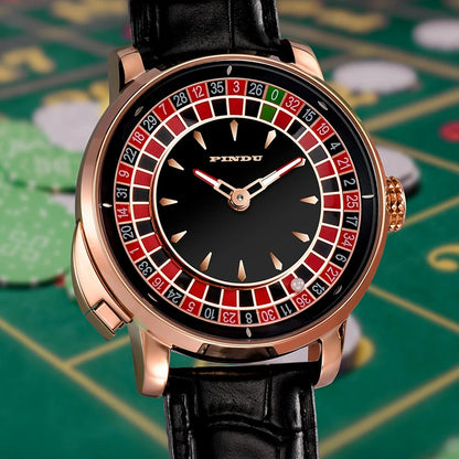 PINDU Gambling Series Automatic Mechanical Watch – Roulette Poker Dial, Unique Design