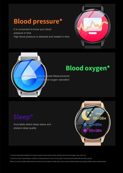 LIGE Smartwatch – Wireless Charging, Bluetooth Calls, Custom Watch Face, Fitness Tracker with Box