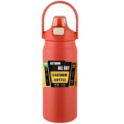 Portable Thermos with Straw – 304 Stainless Steel Hot & Cold Vacuum Flask