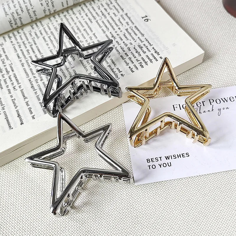 Hollow Star Hair Claw Clip – Y2K Sweet Cool Accessory for Women & Girls