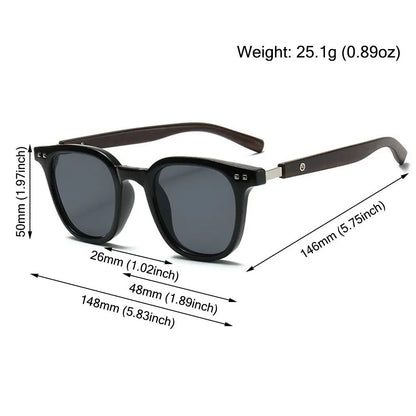 Retro Wood Grain Sunglasses – UV400 Square Frame for Men & Women